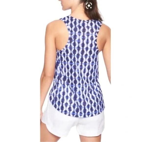 Athleta Breezy Tank Top S Blue Abstract Print Sleeveless Athleisure Women's - Picture 2 of 13